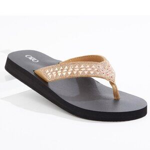 CATO Metallic Stone Flip Flops - 12
